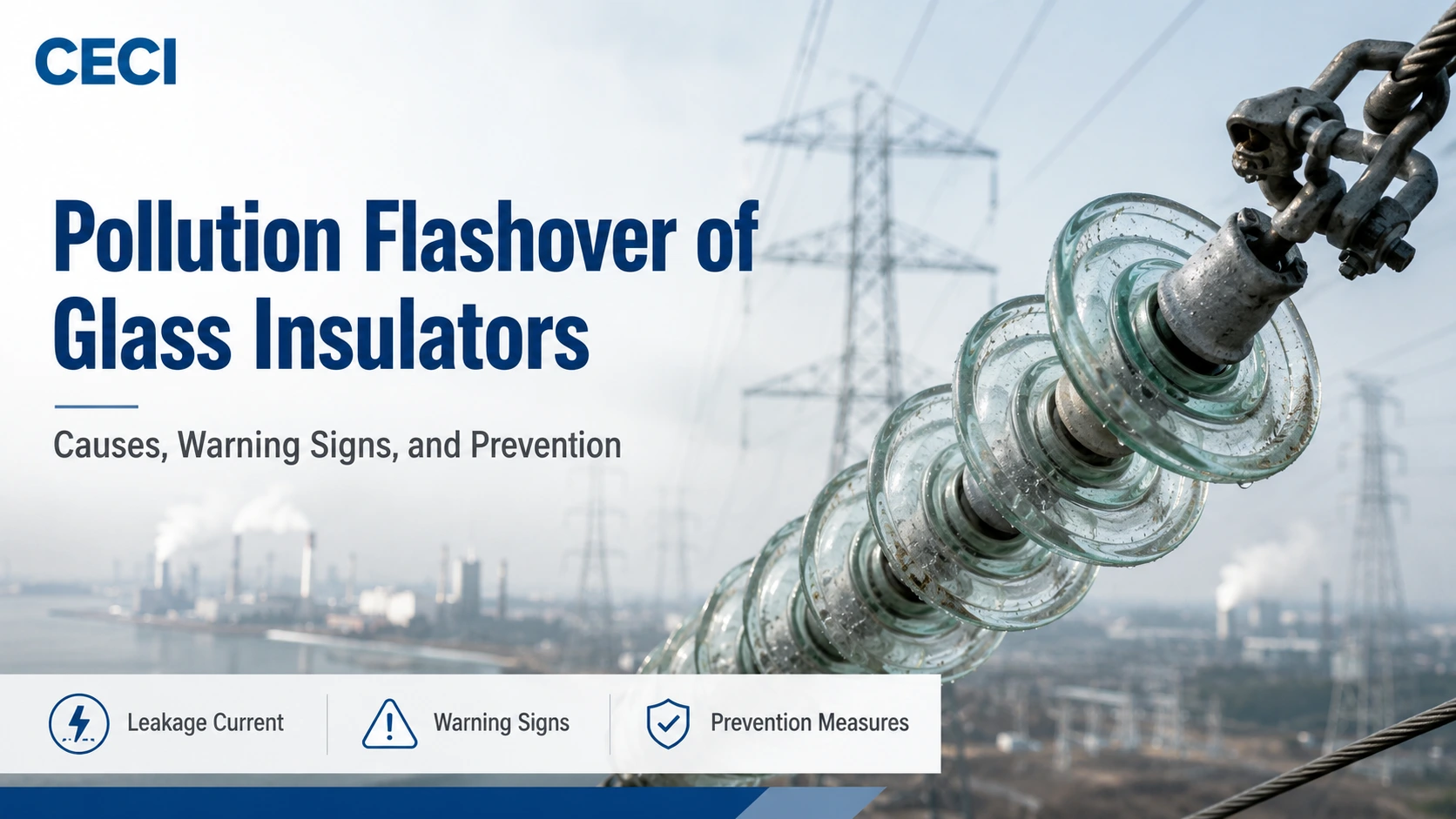 Pollution Flashover of Glass Insulators Causes, Warning Signs, and Prevention