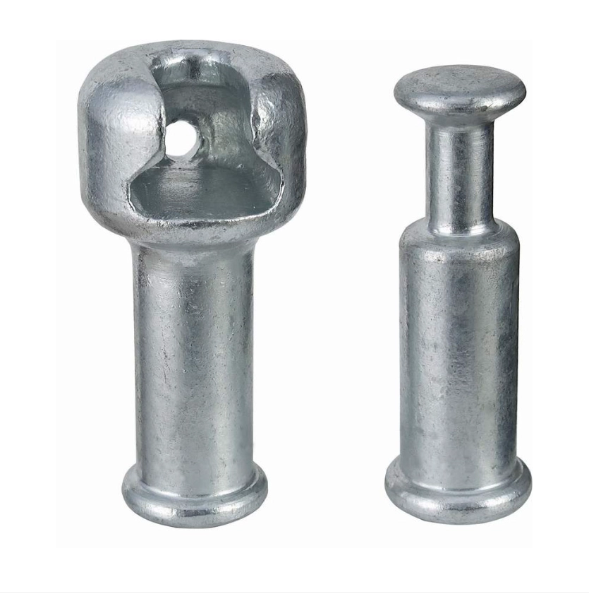 70kN hot-dip galvanized forged steel ball-and-socket end fitting for composite suspension insulators